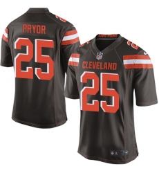 Men's Nike Cleveland Browns #25 Calvin Pryor Game Brown Team Color NFL Jersey