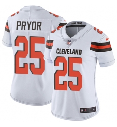Women's Nike Cleveland Browns #25 Calvin Pryor Elite White NFL Jersey