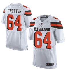 Men's Nike Cleveland Browns #64 JC Tretter Elite White NFL Jersey