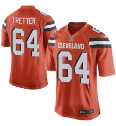 Men's Nike Cleveland Browns #64 JC Tretter Game Orange Alternate NFL Jersey