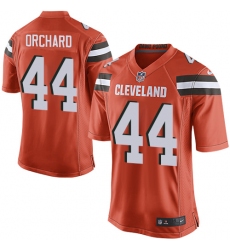 Men's Nike Cleveland Browns #44 Nate Orchard Game Orange Alternate NFL Jersey