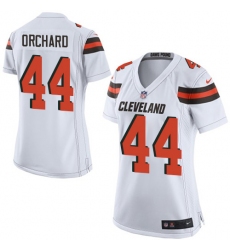 Women's Nike Cleveland Browns #44 Nate Orchard Game White NFL Jersey