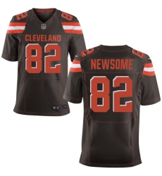 Men's Nike Cleveland Browns #82 Ozzie Newsome Elite Brown Team Color NFL Jersey