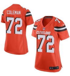 Women's Nike Cleveland Browns #72 Shon Coleman Game Orange Alternate NFL Jersey