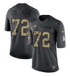 Youth Nike Cleveland Browns #72 Shon Coleman Limited Black 2016 Salute to Service NFL Jersey