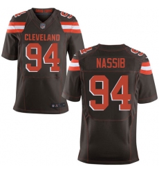 Men's Nike Cleveland Browns #94 Carl Nassib Elite Brown Team Color NFL Jersey