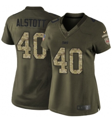 Women's Nike Tampa Bay Buccaneers #40 Mike Alstott Elite Green Salute to Service NFL Jersey