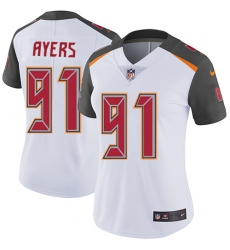 Women's Nike Tampa Bay Buccaneers #91 Robert Ayers White Vapor Untouchable Limited Player NFL Jersey
