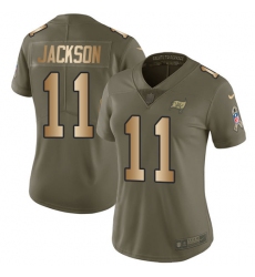 Women's Nike Tampa Bay Buccaneers #11 DeSean Jackson Limited Olive/Gold 2017 Salute to Service NFL Jersey