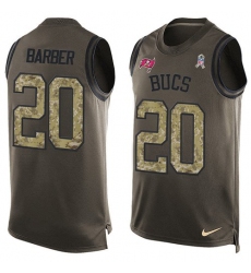 Men's Nike Tampa Bay Buccaneers #20 Ronde Barber Limited Green Salute to Service Tank Top NFL Jersey