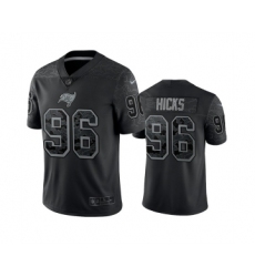 Men's Tampa Bay Buccaneers #96 Akiem Hicks Black Reflective Limited Stitched Jersey