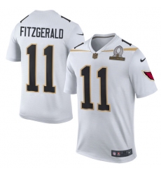 Men's Nike Arizona Cardinals #11 Larry Fitzgerald Elite White Team Rice 2016 Pro Bowl NFL Jersey