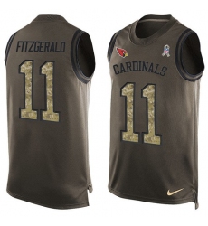 Men's Nike Arizona Cardinals #11 Larry Fitzgerald Limited Green Salute to Service Tank Top NFL Jersey