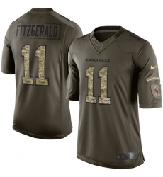 Youth Nike Arizona Cardinals #11 Larry Fitzgerald Elite Green Salute to Service NFL Jersey
