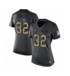 Women's Arizona Cardinals #32 Budda Baker Limited Black 2016 Salute to Service Football Jersey Women's Arizona Cardinals #32 Budda Baker Limited Black 2016 Salute to Service Football Jersey