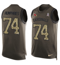 Men's Nike Arizona Cardinals #74 D.J. Humphries Limited Green Salute to Service Tank Top NFL Jersey
