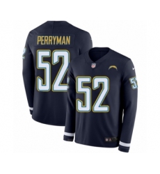 Youth Nike Los Angeles Chargers #52 Denzel Perryman Limited Navy Blue Therma Long Sleeve NFL Jersey