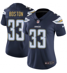 Women's Nike Los Angeles Chargers #33 Tre Boston Navy Blue Team Color Vapor Untouchable Limited Player NFL Jersey