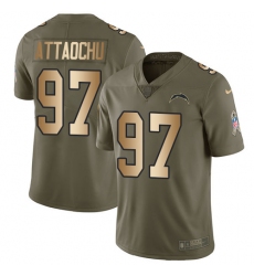 Youth Nike Los Angeles Chargers #97 Jeremiah Attaochu Limited Olive/Gold 2017 Salute to Service NFL Jersey