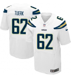 Men's Nike Los Angeles Chargers #62 Max Tuerk Elite White NFL Jersey