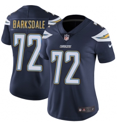 Women's Nike Los Angeles Chargers #72 Joe Barksdale Elite Navy Blue Team Color NFL Jersey
