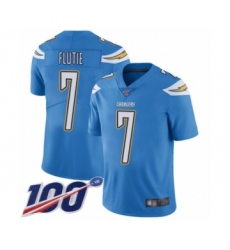 Men's Los Angeles Chargers #7 Doug Flutie Electric Blue Alternate Vapor Untouchable Limited Player 100th Season Football Jersey