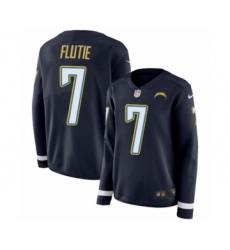 Women's Nike Los Angeles Chargers #7 Doug Flutie Limited Navy Blue Therma Long Sleeve NFL Jersey