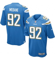 Men's Nike Los Angeles Chargers #92 Brandon Mebane Game Electric Blue Alternate NFL Jersey