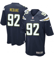 Men's Nike Los Angeles Chargers #92 Brandon Mebane Game Navy Blue Team Color NFL Jersey