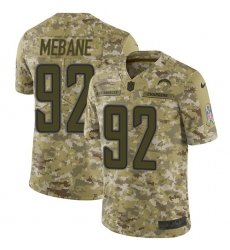 Men's Nike Los Angeles Chargers #92 Brandon Mebane Limited Camo 2018 Salute to Service NFL Jersey