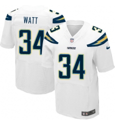 Men's Nike Los Angeles Chargers #34 Derek Watt Elite White NFL Jersey