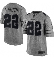 Men's Nike Dallas Cowboys #22 Emmitt Smith Limited Gray Gridiron NFL Jersey