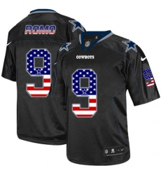 Men's Nike Dallas Cowboys #9 Tony Romo Elite Black USA Flag Fashion NFL Jersey