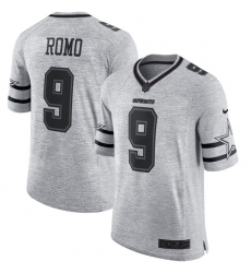Men's Nike Dallas Cowboys #9 Tony Romo Limited Gray Gridiron II NFL Jersey