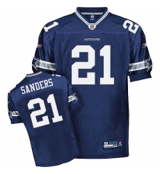 Reebok Dallas Cowboys #21 Deion Sanders Navy Blue Team Color Authentic Throwback NFL Jersey