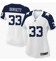 Women's Nike Dallas Cowboys #33 Tony Dorsett Elite White Throwback Alternate NFL Jersey
