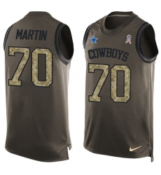 Men's Nike Dallas Cowboys #70 Zack Martin Limited Green Salute to Service Tank Top NFL Jersey
