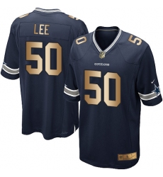 Youth Nike Dallas Cowboys #50 Sean Lee Elite Navy/Gold Team Color NFL Jersey