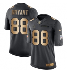 Men's Nike Dallas Cowboys #88 Dez Bryant Limited Black/Gold Salute to Service NFL Jersey