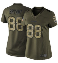Women's Nike Dallas Cowboys #88 Dez Bryant Elite Green Salute to Service NFL Jersey