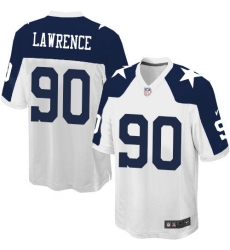 Men's Nike Dallas Cowboys #90 Demarcus Lawrence Game White Throwback Alternate NFL Jersey