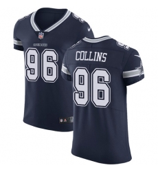 Men's Nike Dallas Cowboys #96 Maliek Collins Navy Blue Team Color Vapor Untouchable Elite Player NFL Jersey