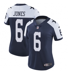 Women's Nike Dallas Cowboys #6 Chris Jones Elite Navy Blue Throwback Alternate NFL Jersey