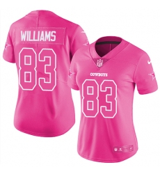 Women's Nike Dallas Cowboys #83 Terrance Williams Limited Pink Rush Fashion NFL Jersey