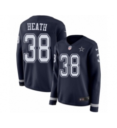 Women's Nike Dallas Cowboys #38 Jeff Heath Limited Navy Blue Therma Long Sleeve NFL Jersey
