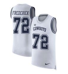 Men's Nike Dallas Cowboys #72 Travis Frederick Limited White Rush Player Name & Number Tank Top NFL Jersey