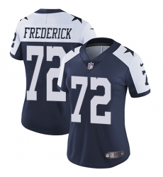 Women's Nike Dallas Cowboys #72 Travis Frederick Elite Navy Blue Throwback Alternate NFL Jersey