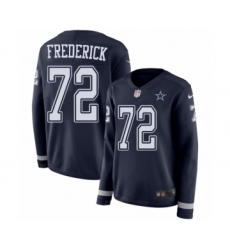 Women's Nike Dallas Cowboys #72 Travis Frederick Limited Navy Blue Therma Long Sleeve NFL Jersey