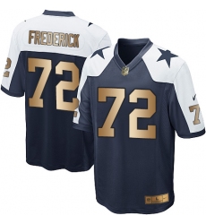 Youth Nike Dallas Cowboys #72 Travis Frederick Elite Navy/Gold Throwback Alternate NFL Jersey