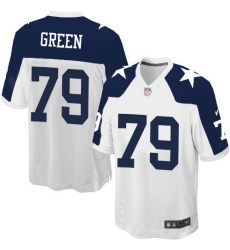 Men's Nike Dallas Cowboys #79 Chaz Green Game White Throwback Alternate NFL Jersey
